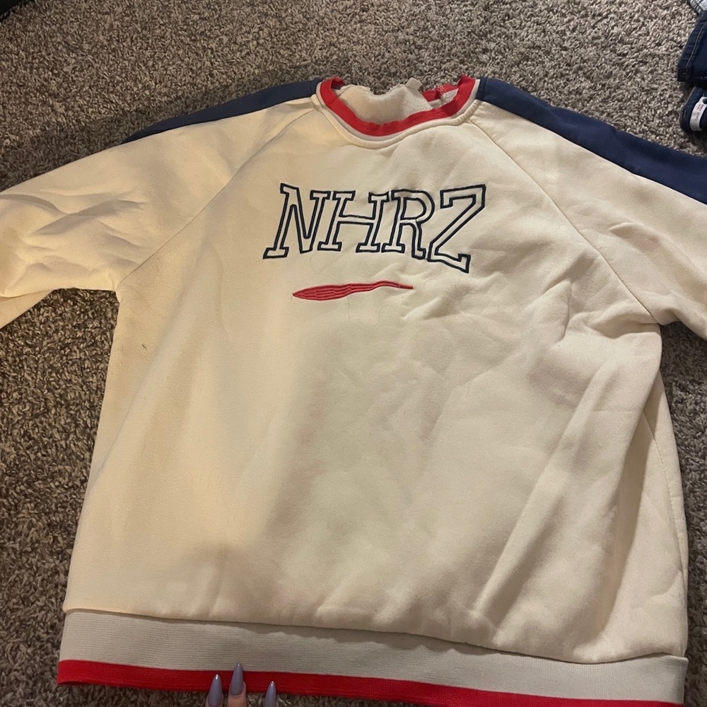 Funny branded sweatshirt barly worn good for winter